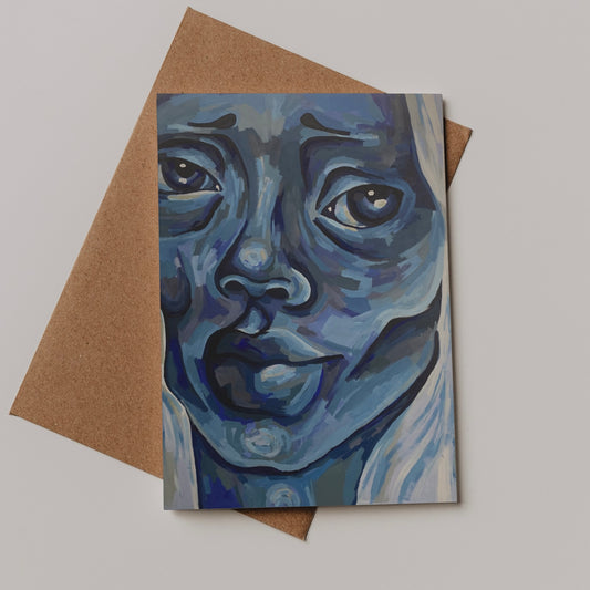 ‘BLUE’ greeting card