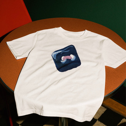 ‘CUTE AS A BUTTON’ navy detail baby tee