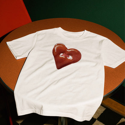 ‘CUTE AS A BUTTON’ red detail baby tee