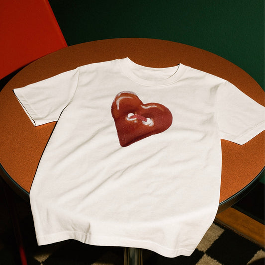 ‘CUTE AS A BUTTON’ red detail baby tee
