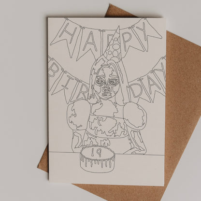 ‘PITY PARTY’ colouring page